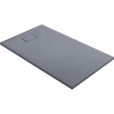 Oltens Bergytan brodzik prostokątny 140x80 cm RockSurface szary beton