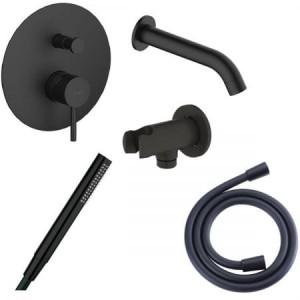 Zestaw Oltens Molle zestaw wannowo-prysznicowy podtynkowy czarny mat 