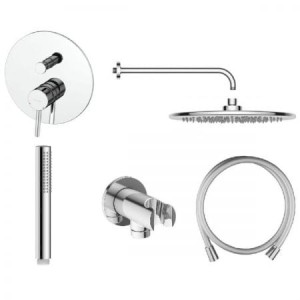 Zestaw Oltens Molle bateria podtynkowa z deszczownicą 30 cm Sondera i kompletem prysznicowym Ume chrom 
