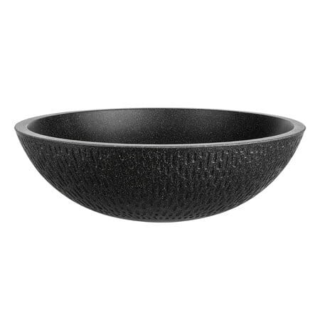 Laveo Amber umywalka granitowa nablatowa Czarna