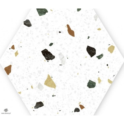 Płytka podłogowa Keros Hexa Tritato Blanco 23x27