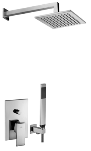 Paffoni Rubinetterie Zestaw natryskowy podtynkowy L-400mm 25x25cm SLIM