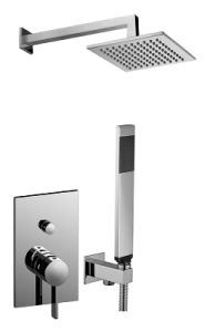 Paffoni Rubinetterie Zestaw natryskowy podtynkowy L-400mm 25x25cm SLIM