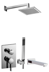 Paffoni Rubinetterie Zestaw wannowy podtynkowy z wylewką L-400mm 25x25mm SLIM