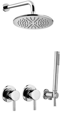 Paffoni Rubinetterie Zestaw natryskowy podtynkowy L-400mm fi-22,5cm