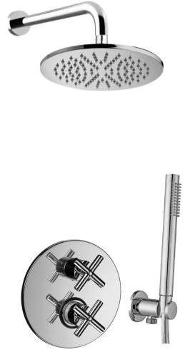 Paffoni Rubinetterie QUATTRO Zestaw natryskowy podtynkowy L-400mm fi-250mm SLIM
