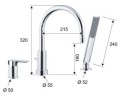 Daniel Rubinetterie INFINITY Bateria wannowa 3-otworowa 2