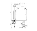Emmevi Rubinetterie ARES Bateria umywalkowa wysoka (clickclack) 2