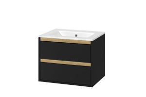 Tuto Szafka P/U 80 Czarny/Dąb 2 Szuflady