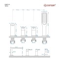 Bateria wannowa otworowa Corsan CMB7142CH Trino chromowana 8