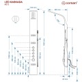 Corsan Led Kaskada A013A czarny z oświetleniem i termostatem 20