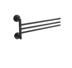 Stella Wieszak na ręcznik trójramienny ruchomy / czarny mat 07.130-B