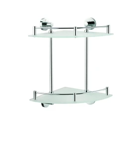 Stella Półka narożna podwójna / chrom 07.872 szkło matowe