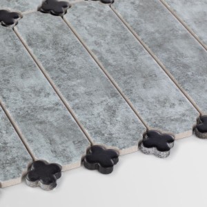 Raw Decor Płytka Cecile Concrete Matowa z Czarną Koniczyną BBETXCM