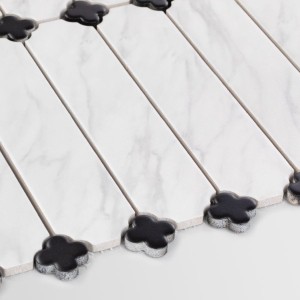 Raw Decor Płytka Cecile Marble Matowy z Czarną Koniczyną BRMXCM