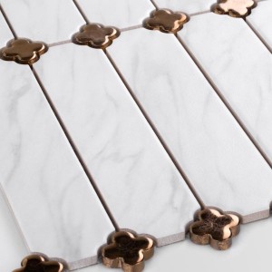 Raw Decor Płytka Cecile Marble Matowy z Koniczyną Vintage Gold BRMXGM