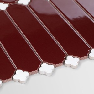 Raw Decor Płytka Cecile Rubin Połysk z Białą Koniczyną BCRSXBS