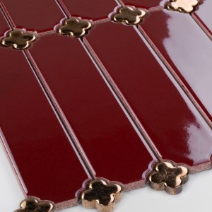 Raw Decor Płytka Cecile Rubin Połysk z Koniczyną Vintage Gold BCRSXGM