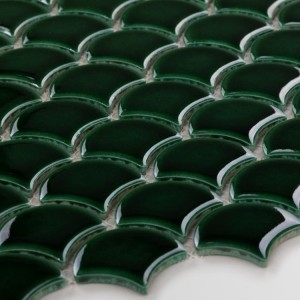 Raw Decor Płytka Flabellum Małe Emerald Połysk FMZB