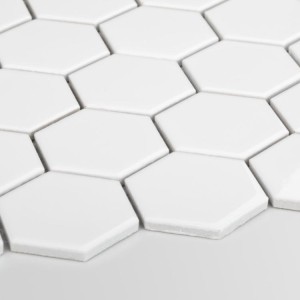 Raw Decor Płytka Heksagon Duży Biały Połysk HDBS