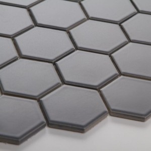 Raw Decor Płytka Heksagon Duży Ciemno Szary Matowy HDSCM