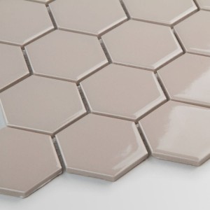 Raw Decor Płytka Heksagon Duży Cafe Latte Połysk HDLC