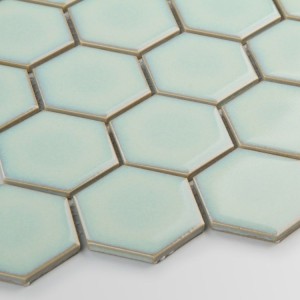 Raw Decor Płytka Heksagon Duży Light Moss Połysk HDLM