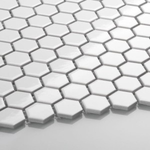 Raw Decor Płytka Heksagon Mały Biały Połysk HMBS