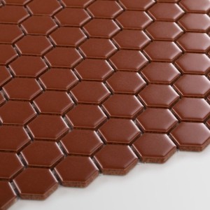 Raw Decor Płytka Heksagon Mały Brązowy Matowy HMBRM