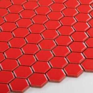 Raw Decor Płytka Heksagon Mały Czerwony Matowy HMCRS