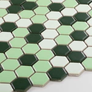 Raw Decor Płytka Heksagon Mały Zielony Mix Matowy HMXZM