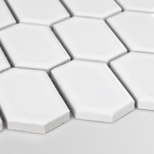 Raw Decor Płytka Heksalong Duży Biały Połysk HLBS