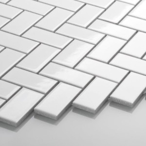 Raw Decor Płytka Jodełka Biała Połysk JBS