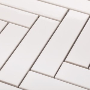 Raw Decor Płytka Jodełka XL Biała Połysk JDBS