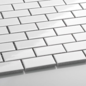 Raw Decor Płytka Mini Cegiełka Biała Połysk MCBS