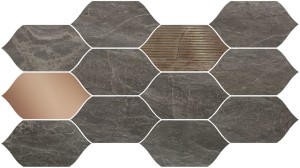 Lis Ceramika Lesotho Graphite Mozaika 42,9X22,3