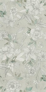 Gres na ścianę 60x120 cm szary w kwiatowe wzory mat A4H923 Lirio