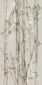 Gres na ścianę 60x120 cm szary w roślinne wzory mat A4H920 Erbario
