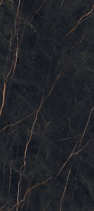 Gres wielkoformatowy 120x280 marmur czarny ze złotymi żyłami połysk A4H474 Sant Loreno