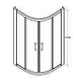 Kabina prysznicowa półokrągła Modern Besco 165  90 cm 2