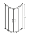 Kabina prysznicowa półokrągła Modern Besco 185  90 cm 2