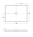 Brodzik prostokątny Ultraslim Nox White 120x80 cm Besco 3