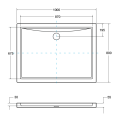 Brodzik prostokątny Alpina Slimline 100x80 cm Besco 3