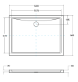 Brodzik prostokątny Alpina Slimline 120x80 cm Besco 3