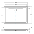 Brodzik prostokątny Alpina Slimline 120x90 cm Besco 3